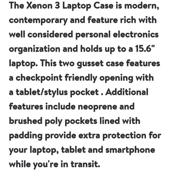 Xenon 3 Toploader Briefcase, Fits Devices Up‎ To 15.6", Polyester Black - Picture 14 of 15
